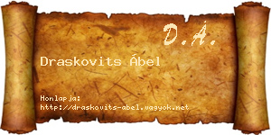 Draskovits Ábel névjegykártya